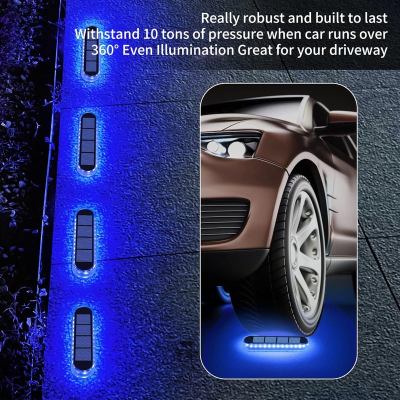 Waterproof LED Outdoor Lighting for Steps, Docks, and Driveways, IP68 Wireless, Solar-Powered