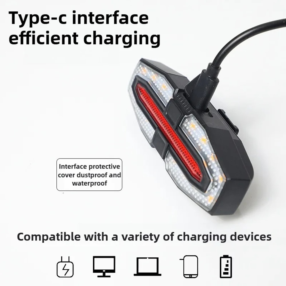 Rechargeable Bike Tail Light with Wireless Remote and Turn Signals for Night Riding