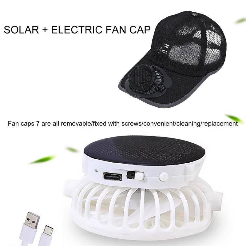 SolarPowered Fan Hat For Men Women Breathable Mesh Sun Protection Duck Tongue Beach Hat 2