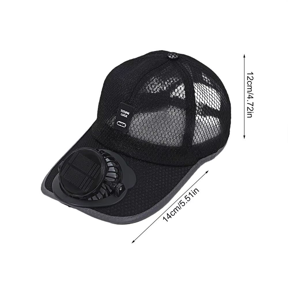 SolarPowered Fan Hat For Men Women Breathable Mesh Sun Protection Duck Tongue Beach Hat 5
