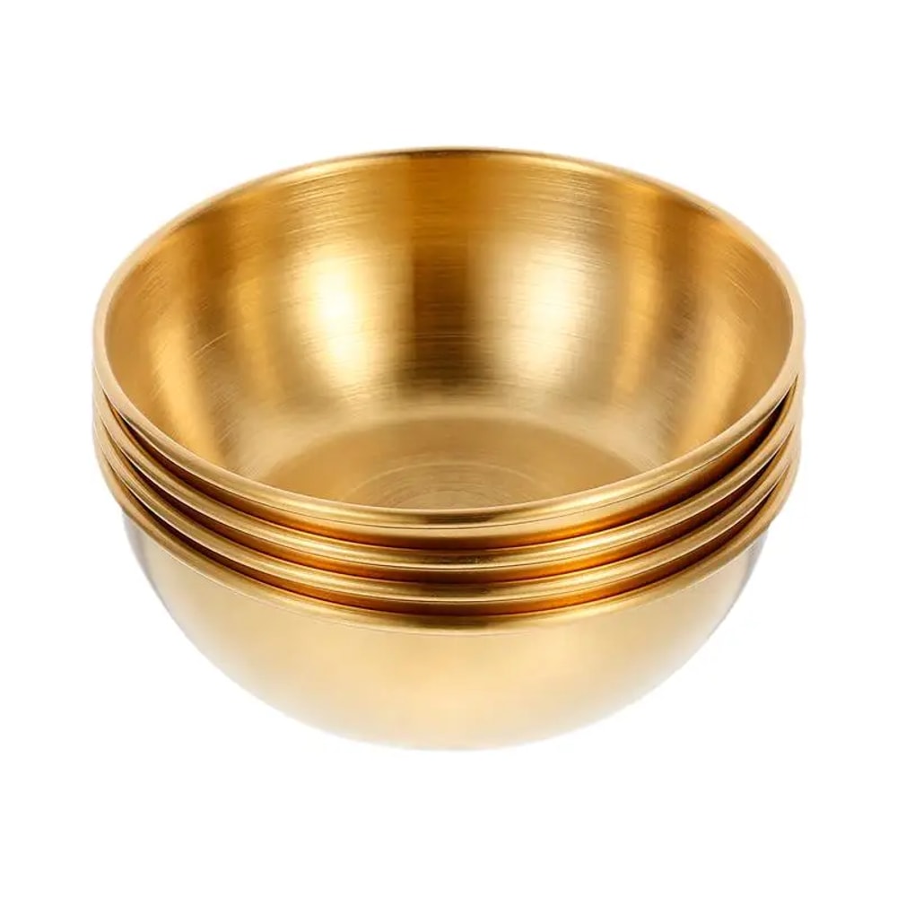 Stainless Steel Golden Sauce Dishes Set Elegant Spice Serving Trays For Appetizers Seasonings 2