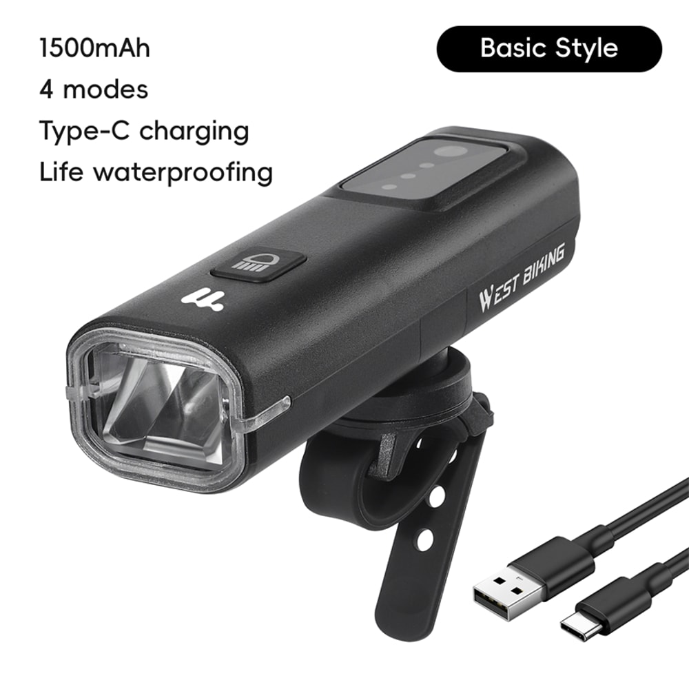 Intelligent Light Sensing Bike Front Light, Portable Cycling Flashlight with Quick Release Bicycle Headlight