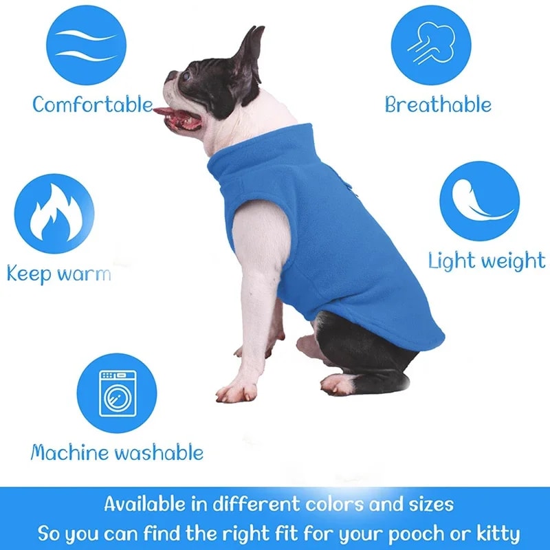 Fleece Winter Pet Clothes For Small Dogs Cozy TShirt For Yorkshire Chihuahua French Bulldog Poodle 2
