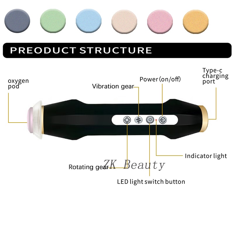 Oxygen Bubble Silicone Face Cleansing Brush 2in1 Skin Rejuvenation Pore Cleaner Beauty Device 2