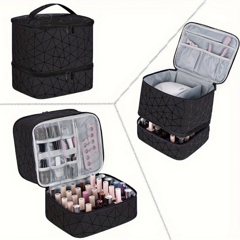 Portable Nail Polish Storage Bag Large Handbag Organizer With Handle For Travel Essential Oil Cosm 3