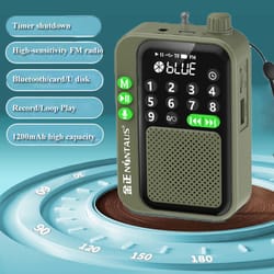 mini pocket fm radio bluetooth speaker with led display and recording feature