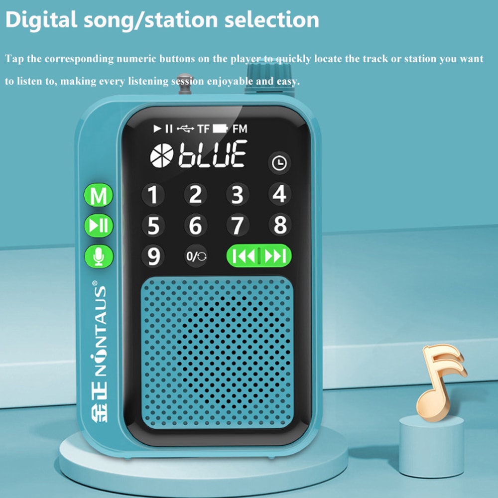 Mini Pocket FM Radio Bluetooth Speaker With LED Display And Recording Feature 2