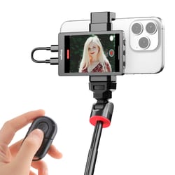 wired mini monitor for iphone rear camera, selfie screen for vlogging and live streaming