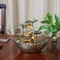Tabletop Water Fountain 4Tier Lotus Leaf Small Waterfall USB Desk Fountain With Automatic Pump Pow 3