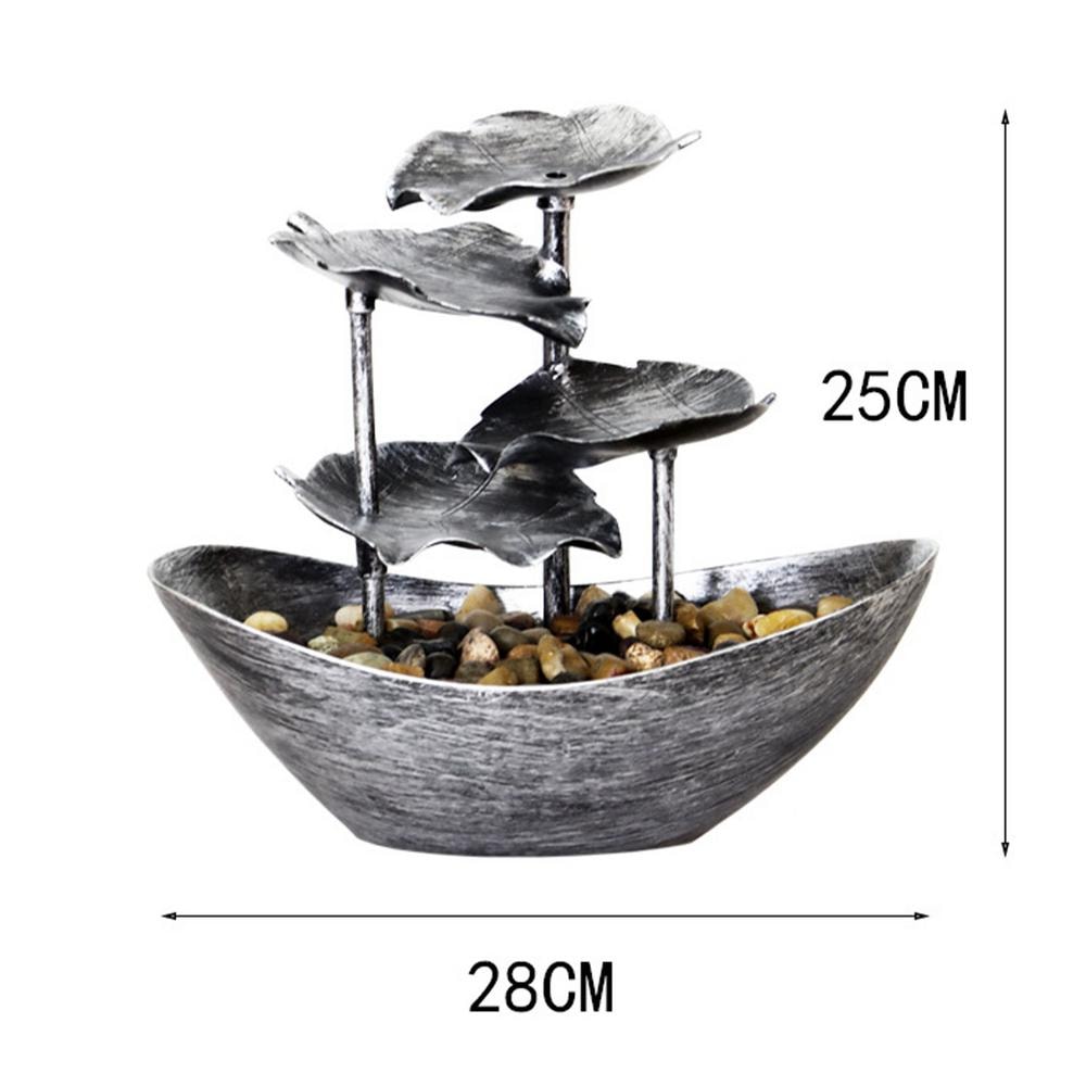 Tabletop Water Fountain 4Tier Lotus Leaf Small Waterfall USB Desk Fountain With Automatic Pump Pow 7