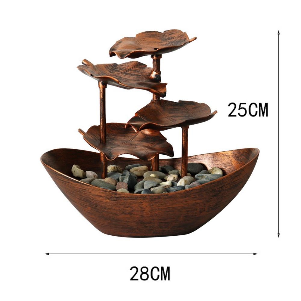 Tabletop Water Fountain 4Tier Lotus Leaf Small Waterfall USB Desk Fountain With Automatic Pump Pow 6