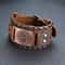 Stylish Genuine Leather Wristband For Men With Metal Charm Trendy Bangle Bracelet 8