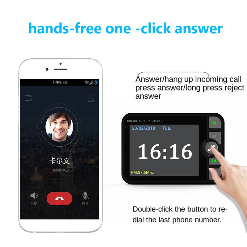 Stereo Digital Broadcast Radio Receiver LCD Screen Bluetooth MP3 FM Transmitter For Car Wireless Ca 2