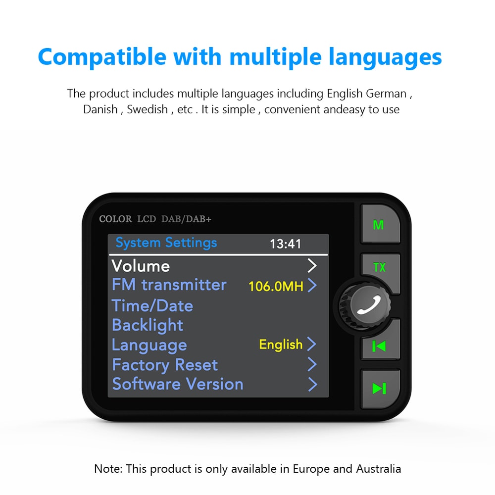 Stereo Digital Broadcast Radio Receiver LCD Screen Bluetooth MP3 FM Transmitter For Car Wireless Ca 3