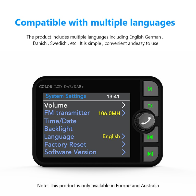 Stereo Digital Broadcast Radio Receiver LCD Screen Bluetooth MP3 FM Transmitter For Car Wireless Ca 3