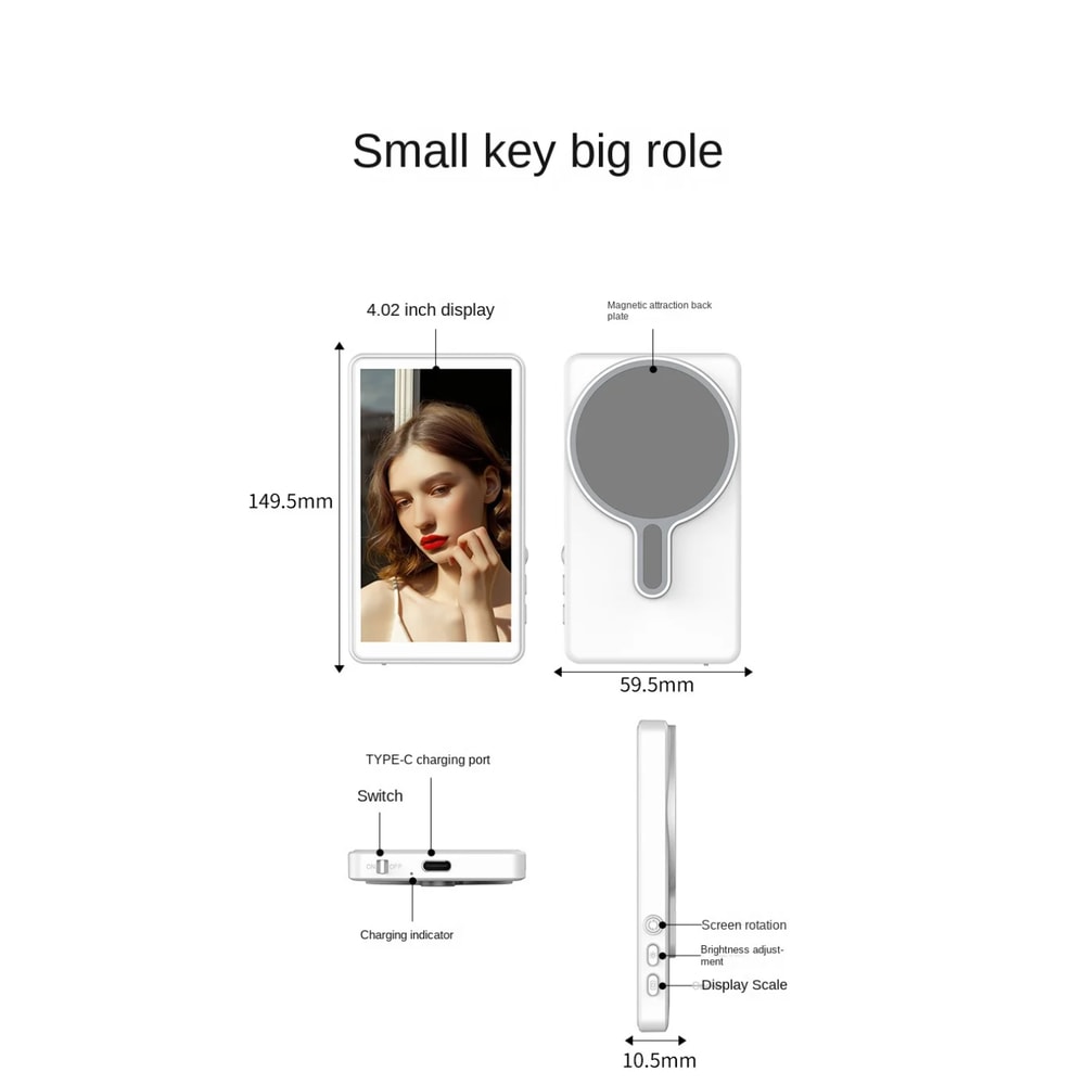 Wireless Mobile Selfie Screen Mirroring Device Live Streaming Magnetic Rear Camera Sharing 5