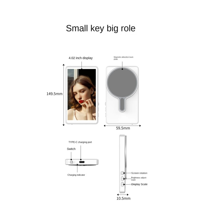 Wireless Mobile Selfie Screen Mirroring Device Live Streaming Magnetic Rear Camera Sharing 5