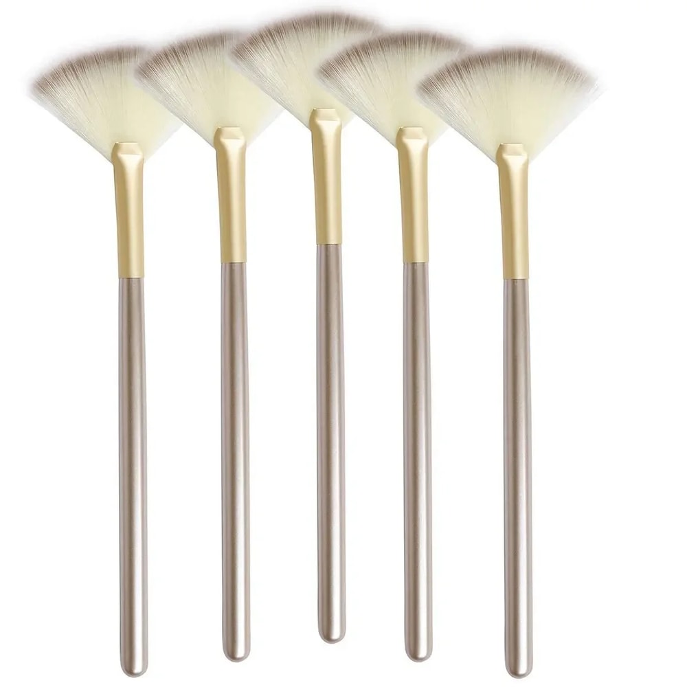 Fan Brushes Makeup Brush Set Soft Fiber Applicators For Glycolic Peel Masks Wooden Handle Cosmetic 0