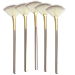 fan brushes makeup brush set, soft fiber applicators for glycolic peel & masks, wooden handle, cosmetic tool