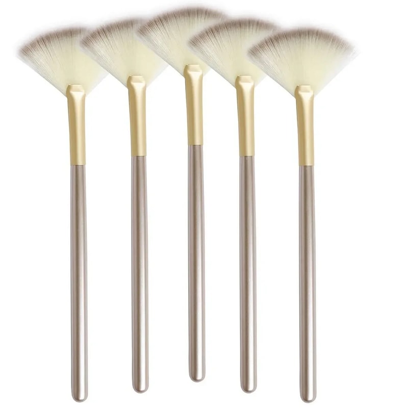 Fan Brushes Makeup Brush Set Soft Fiber Applicators For Glycolic Peel Masks Wooden Handle Cosmetic 0