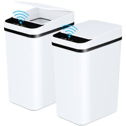touchless motion sensor trash cans, slim automatic 12l bins for bathroom, bedroom, office, white with lid