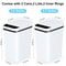 Touchless Motion Sensor Trash Cans, Slim Automatic 12L Bins for Bathroom, Bedroom, Office, White with Lid