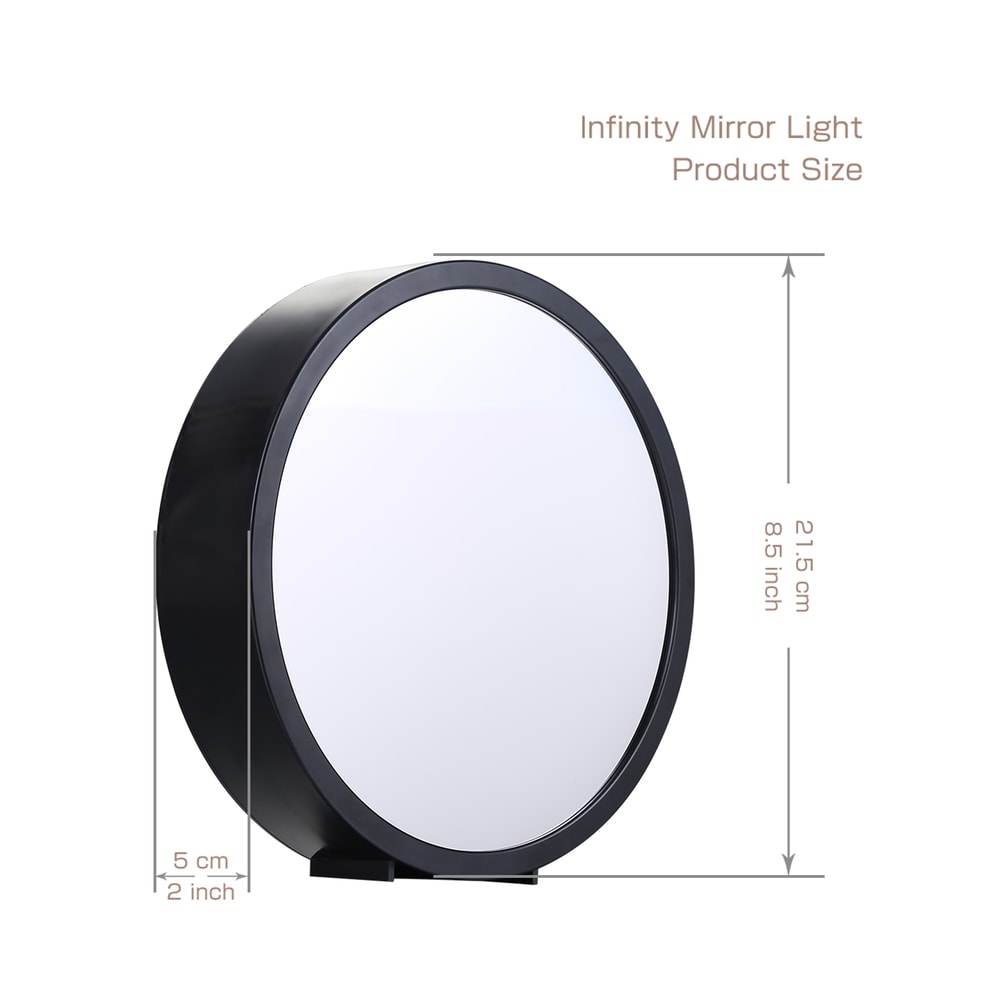 LED Infinity Mirror Light, Wall & Table Mounted, Modern Decorative Light for Home and Office