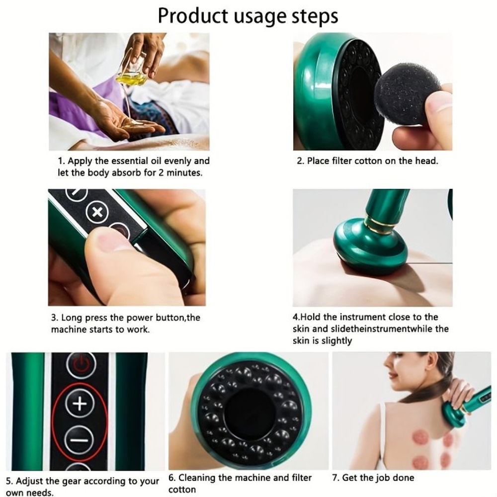 Electric Vacuum Cupping Massager Body Scraping Tool Pain Relief Muscle Recovery 3