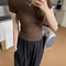 Basic Solid Crop Top Tshirt For Women Vintage Crewneck Casual Tee Streetwear For Summer 6