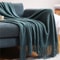 Textile City Tassel Knitted Throw Blanket Winter Warm Decorative Bedspread 0