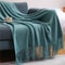 Textile City Tassel Knitted Throw Blanket Winter Warm Decorative Bedspread 5