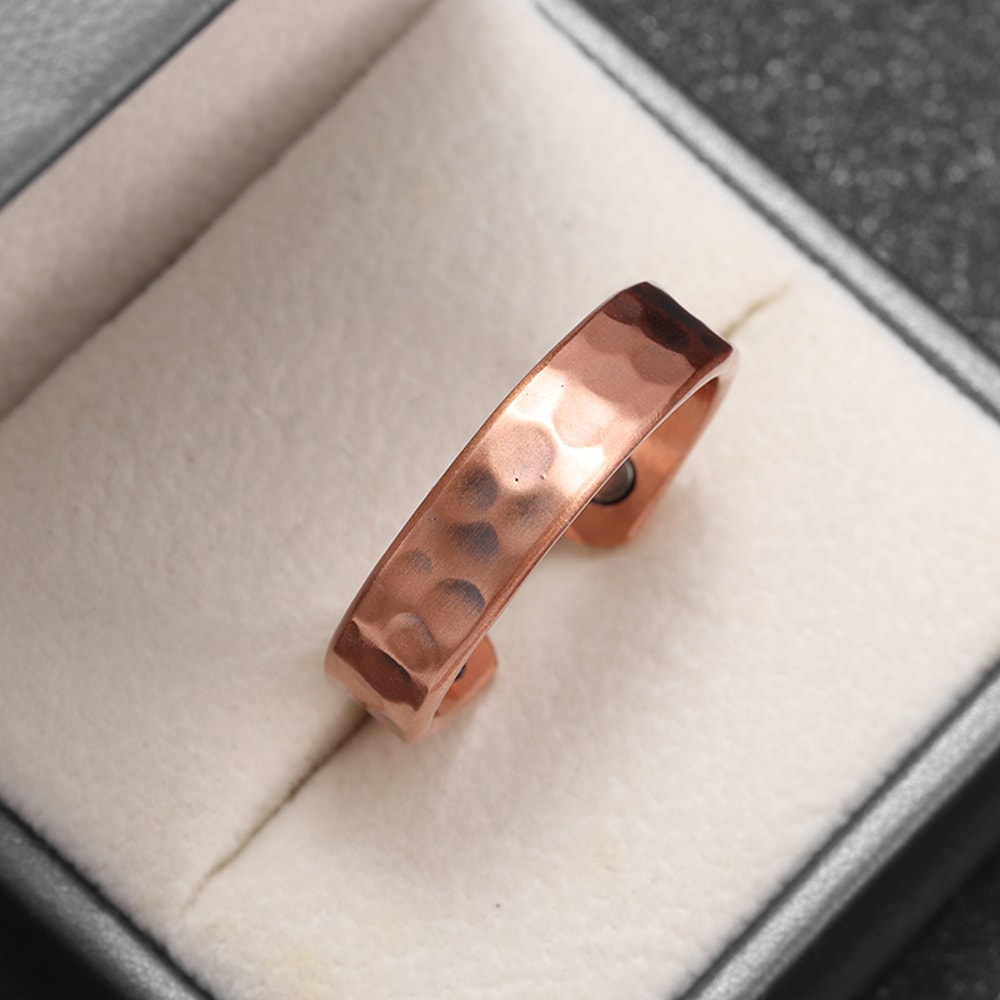 Adjustable Magnetic Copper Ring For Men And Women Unique ConcaveConvex Design HighQuality Red Coppe 3