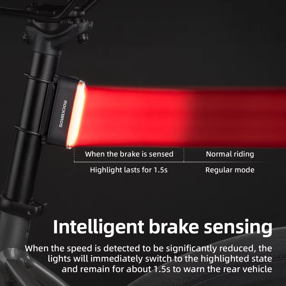 Magnetic Bicycle Tail Light With Intelligent Brake Sensor TypeC Charging 400mAh LED For Enhanced Vi 1