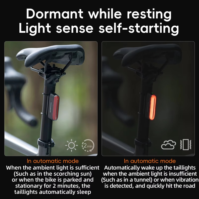 Magnetic Bicycle Tail Light With Intelligent Brake Sensor TypeC Charging 400mAh LED For Enhanced Vi 3