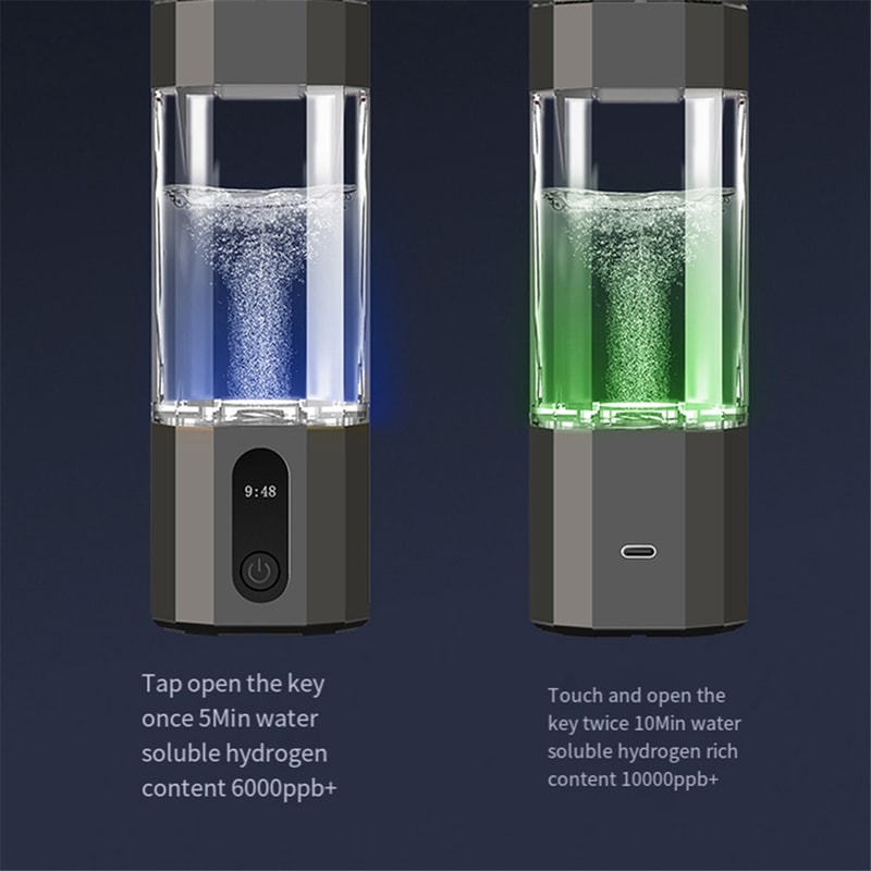 Portable Electrolysis Hydrogen Generator Water Bottle 8000PPB Rechargeable 2