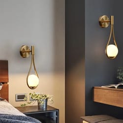 modern glass ball wall light, luxury gold sconce for living room, bedroom & aisle, nordic wall mount indoor decor lamp