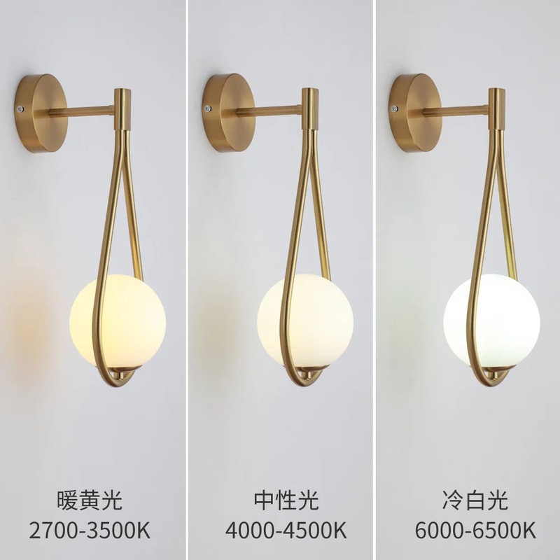 Modern Glass Ball Wall Light, Luxury Gold Sconce for Living Room, Bedroom & Aisle, Nordic Wall Mount Indoor Decor Lamp
