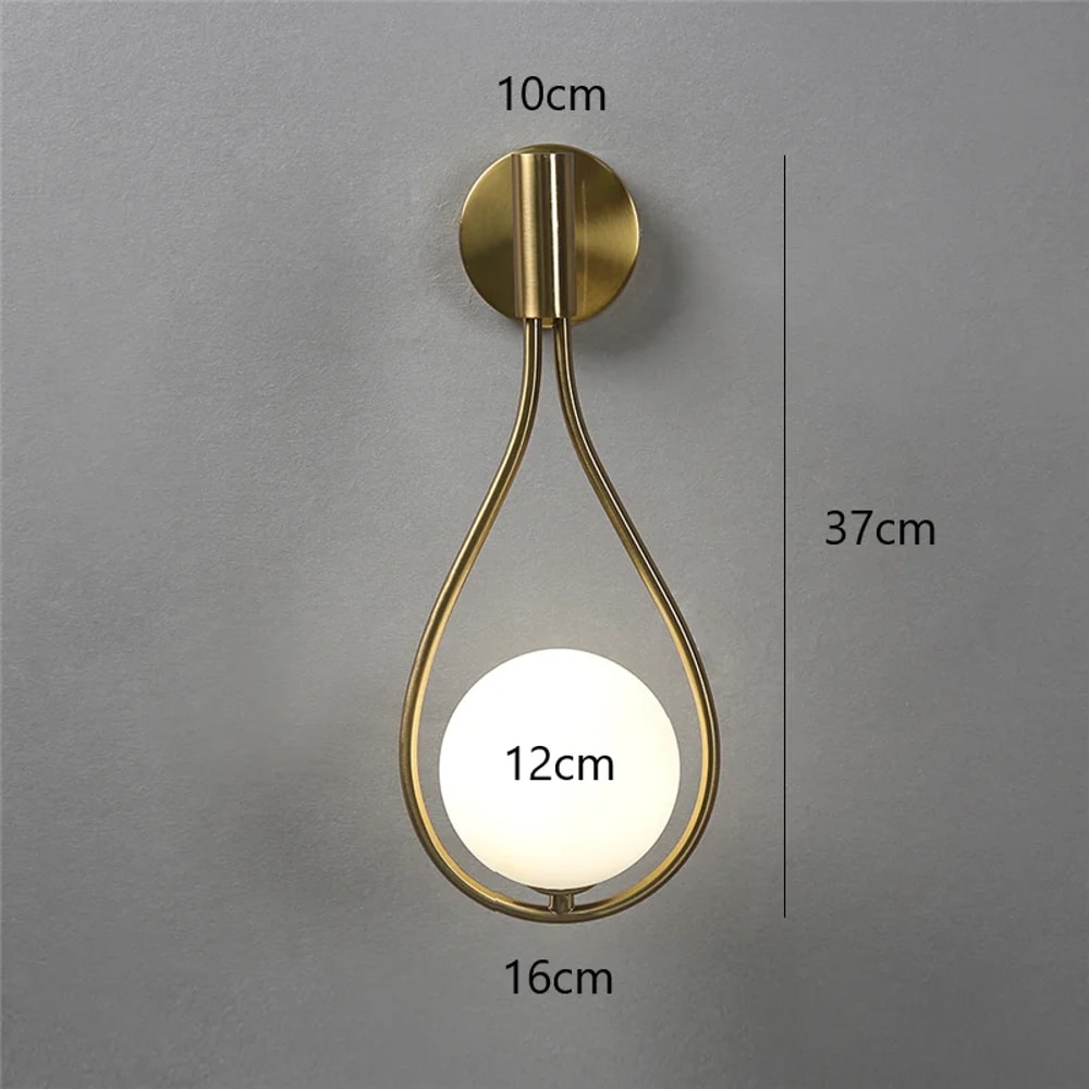 Modern Glass Ball Wall Light, Luxury Gold Sconce for Living Room, Bedroom & Aisle, Nordic Wall Mount Indoor Decor Lamp
