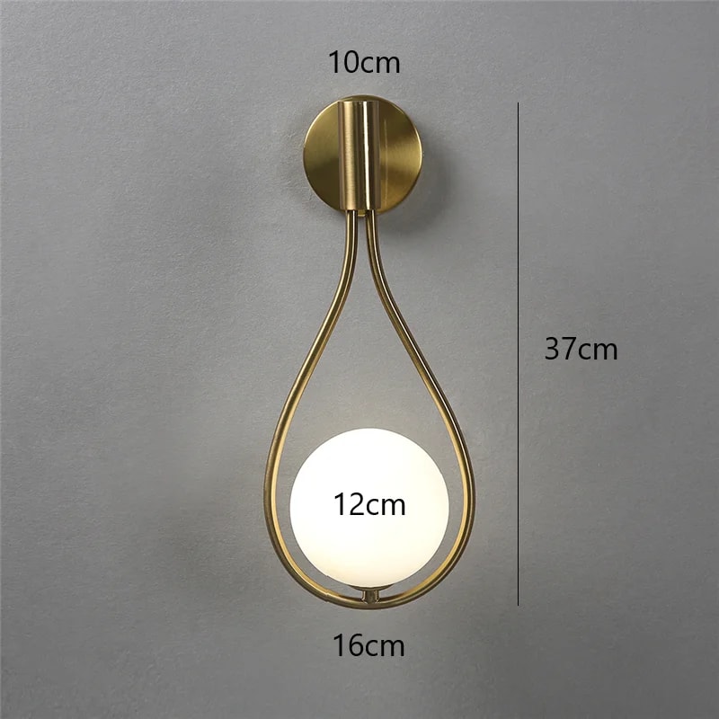 Modern Glass Ball Wall Light, Luxury Gold Sconce for Living Room, Bedroom & Aisle, Nordic Wall Mount Indoor Decor Lamp