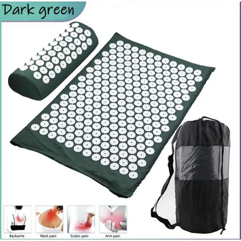Acupressure Mat & Pillow Spike Massage Pad for Pain Relief and Relaxation