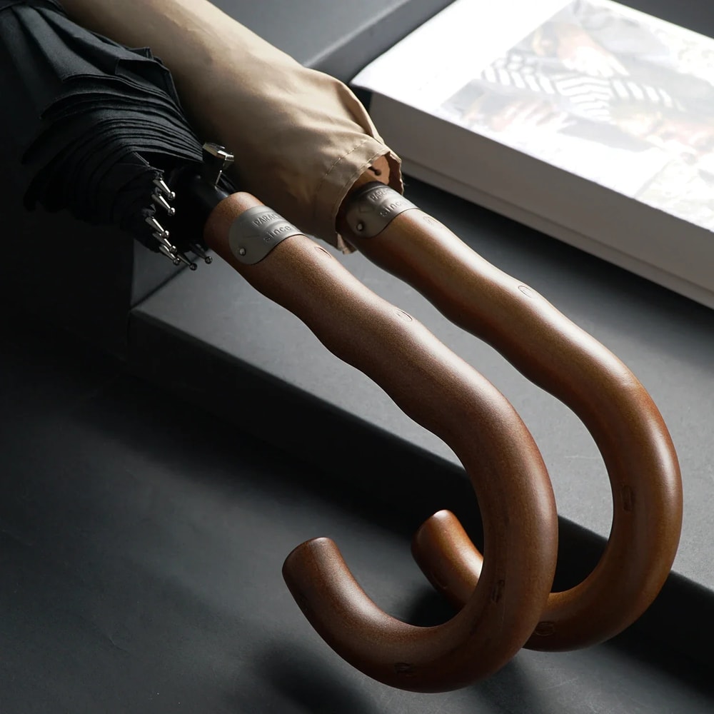 Windproof Wooden Long Umbrella For Men Large Designer Golf Umbrella 2