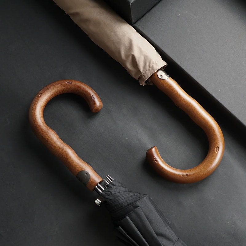 Windproof Wooden Long Umbrella For Men Large Designer Golf Umbrella 3