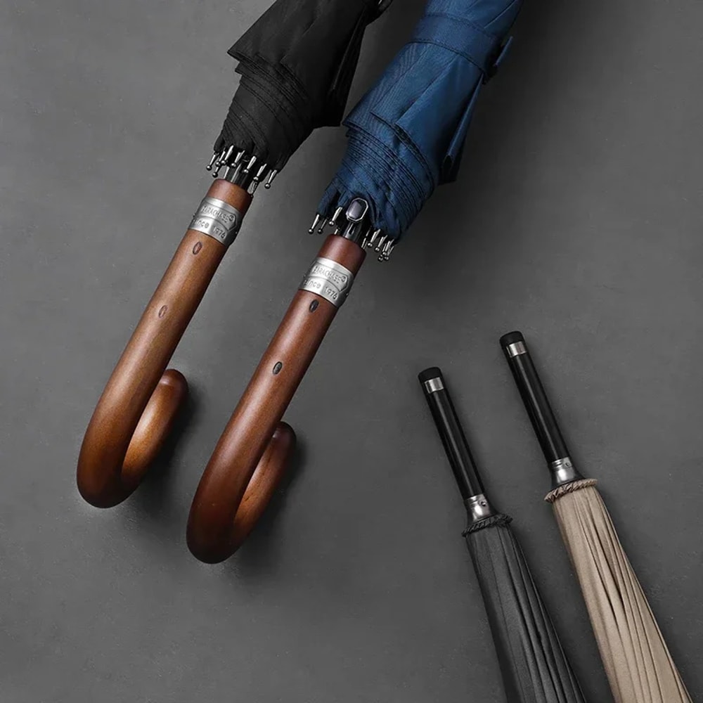 Windproof Wooden Long Umbrella For Men Large Designer Golf Umbrella 4