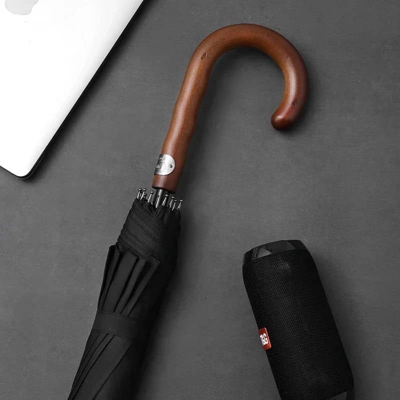 Windproof Wooden Long Umbrella For Men Large Designer Golf Umbrella 7