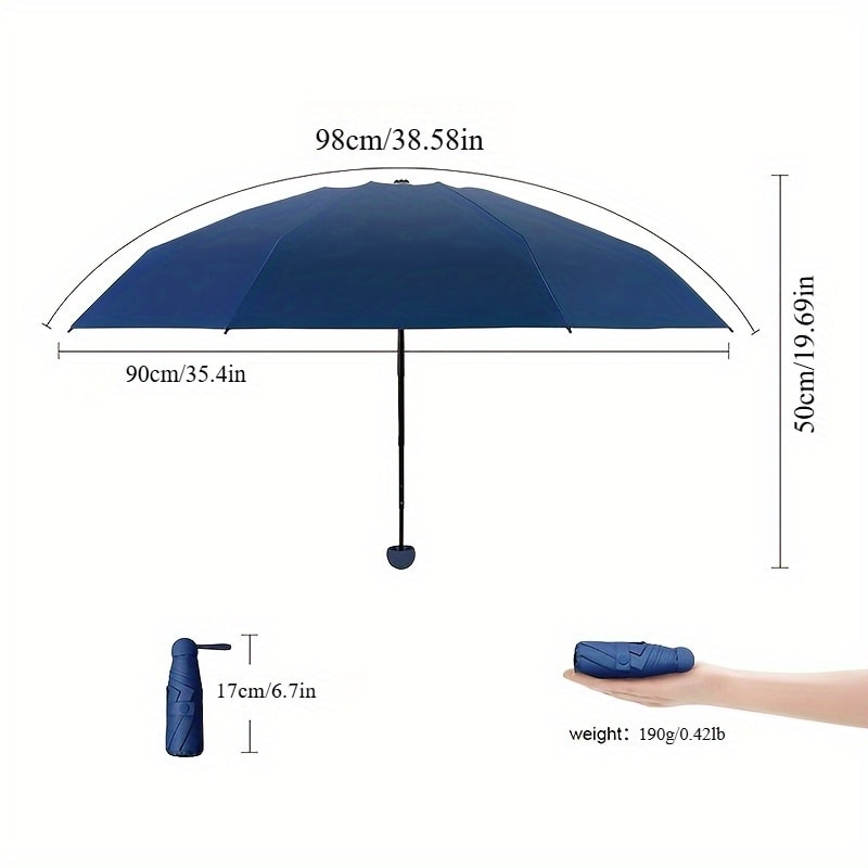 Compact Travel Umbrella With UV Protection Lightweight Portable 1