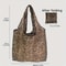 Large Capacity Leopard Print Handbag Stylish Folding Womens Shopping Bag For Daily Use 4