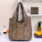 Large Capacity Leopard Print Handbag Stylish Folding Womens Shopping Bag For Daily Use 5