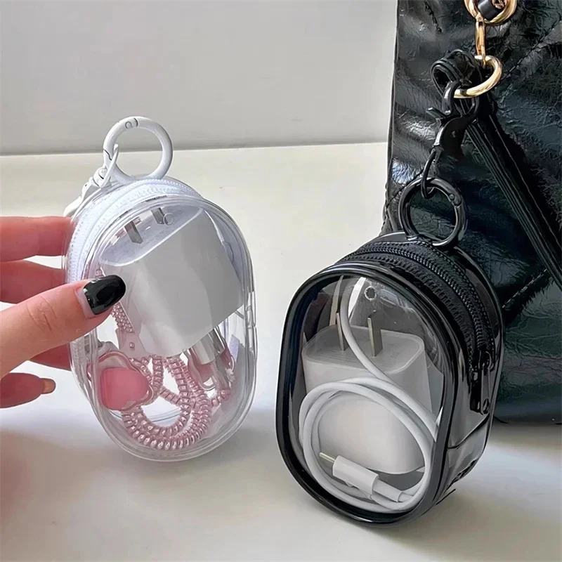 Transparent Charger Storage Case,Waterproof Data Cable Organizer Bag for Travel Protection