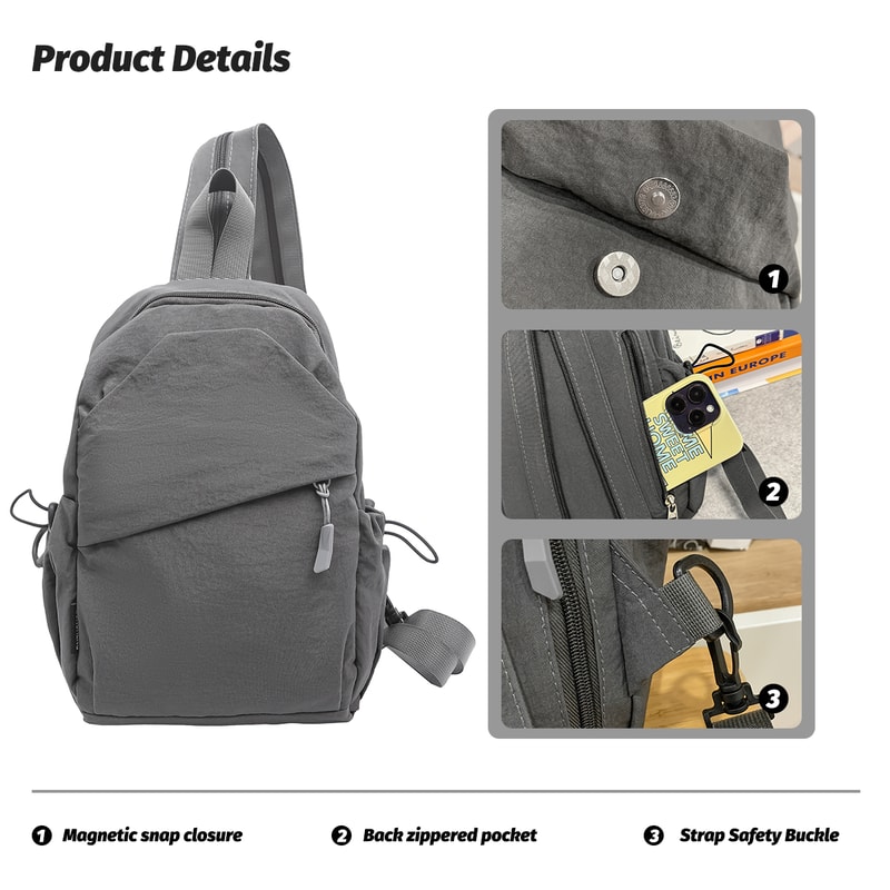 Trendy Womens Portable Messenger Bag Multifunctional Chest Bag Small Backpack For Leisure Travel 4