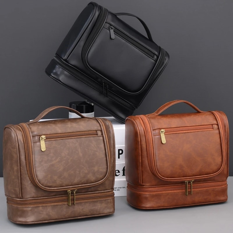 Men Multifunctional Waterproof Toiletry Bag High Capacity Business Handheld Storage 0